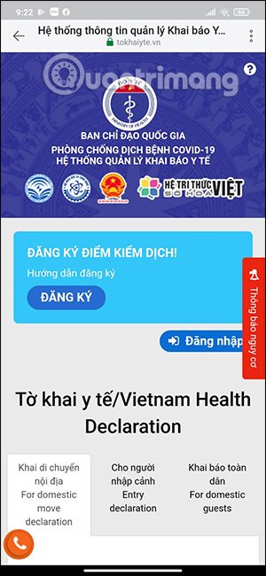 Giao diện trang web
