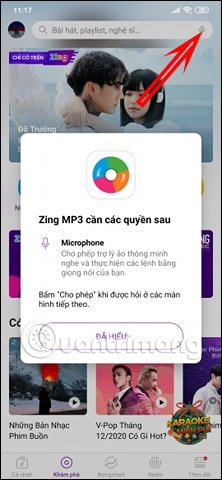 Nhấn biểu tượng micro