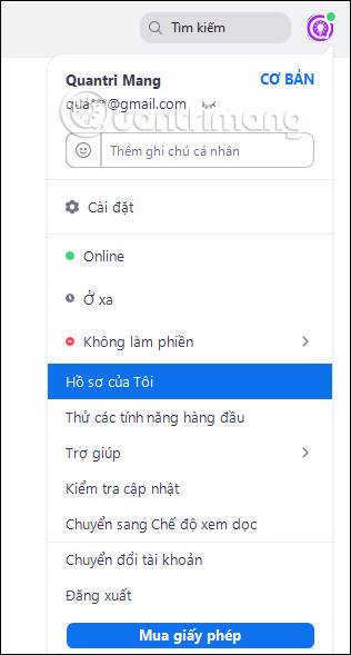 Hồ sơ của tôi