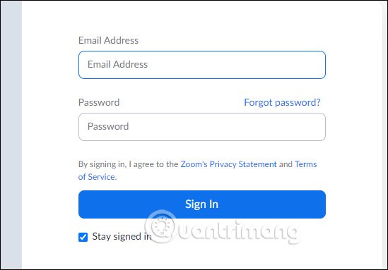 Đăng nhập tài khoản Zoom