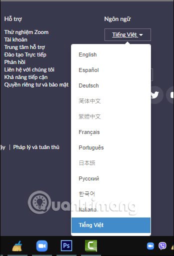 Đổi ngôn ngữ