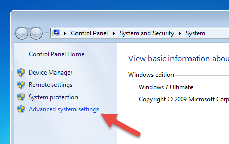 Advanced System Settings