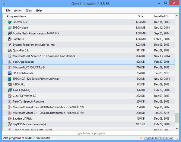 Geek Uninstaller gỡ cài đặt phần mềm