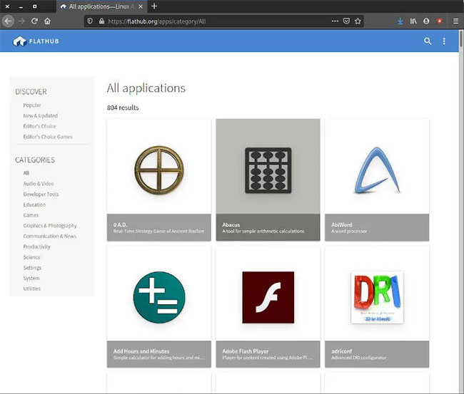 Cài đặt các gói Flatpak từ Flathub.org