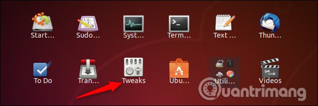 Mở ứng dụng Tweaks