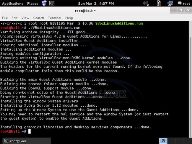 Sao chép file VboxLinuxAdditions.run