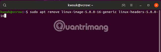 Loại bỏ kernel có vấn đề