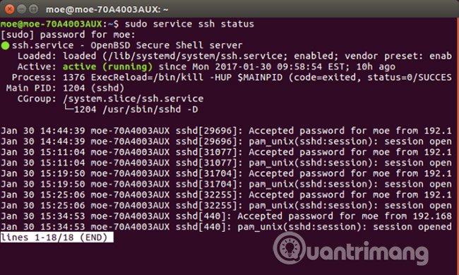 Kiểm tra SSH status