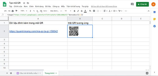 Mã QR đã được tạo