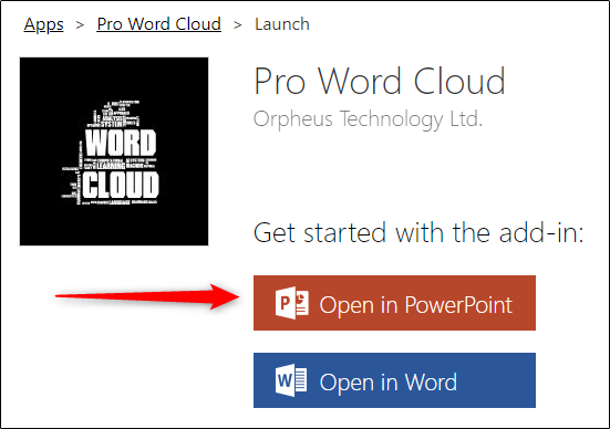 Nhấp vào “Open in PowerPoint”
