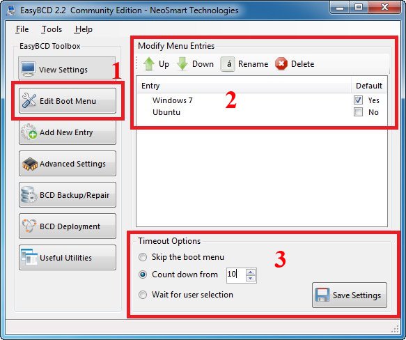 Chọn chạy hệ điều hành Windows trước