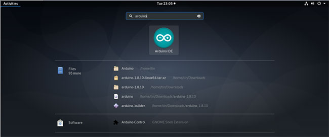 Nhấp vào biểu tượng Arduino IDE để khởi chạy nó