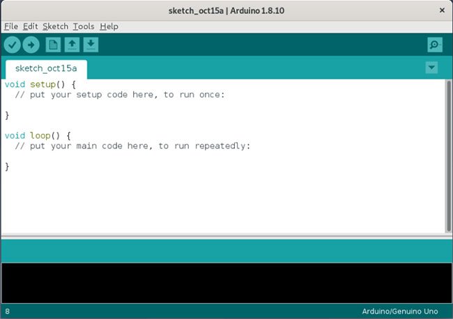 Giao diện mặc định của Arduino IDE