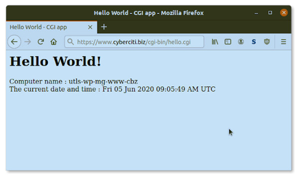 Hello World - CGI app