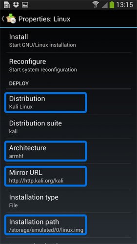 Giao diện Linux Deploy