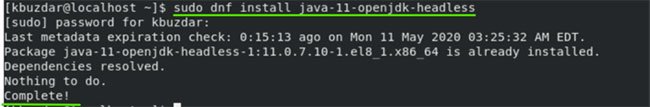 Cài đặt phiên bản OpenJDK 11 headless trên hệ thống
