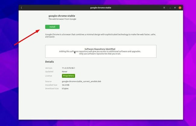 Nhấn vào nút Install