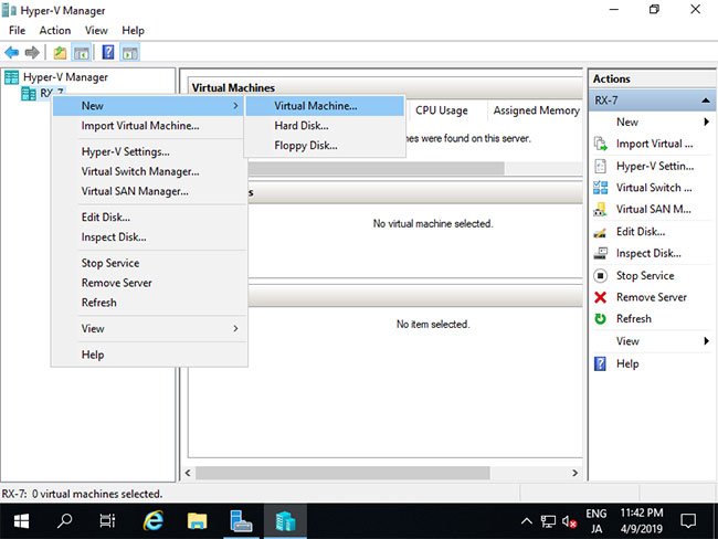 Chọn New > Virtual Machine