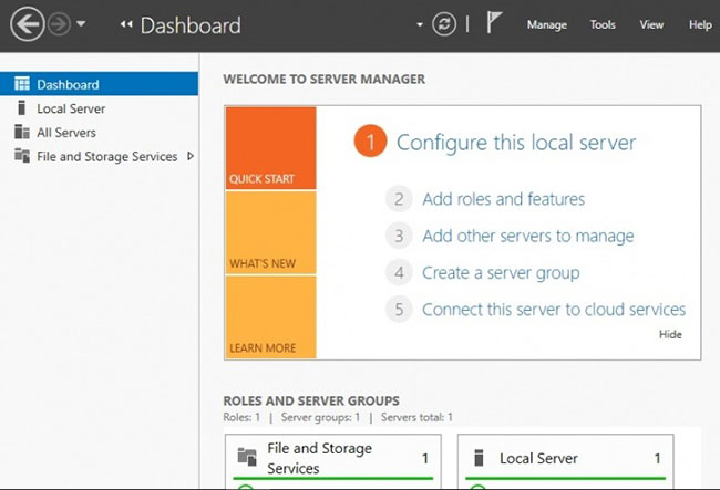 Chạy Server Manager