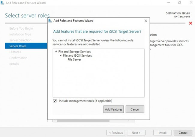 Thêm các tính năng cho iSCSI Target