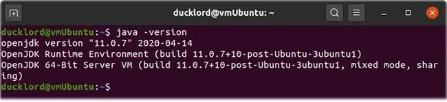Sử dụng lệnh java -version một lần nữa để kiểm tra phiên bản nào đã được cài đặt