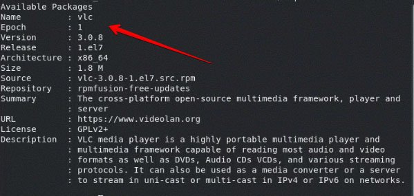 Kiểm tra phiên bản gói có sẵn của VLC trên CentOS 8