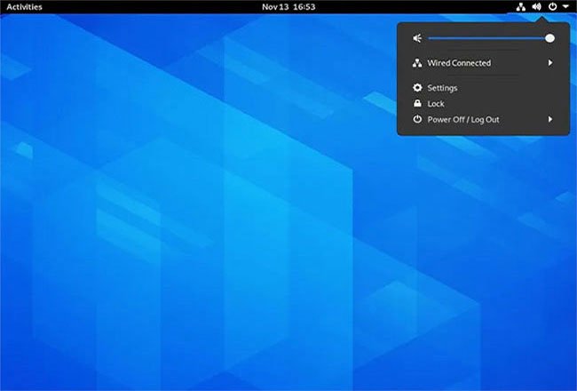 Tìm GNOME Settings ở góc trên bên phải