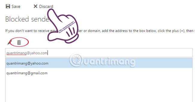 Chặn email trong Hotmail