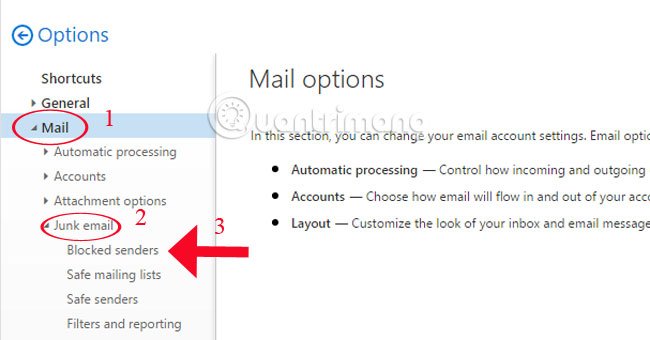 Chặn email trong Hotmail