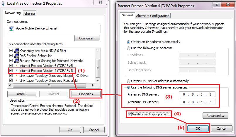 Internet Protocol Version 4 (TCP/IPv4)
