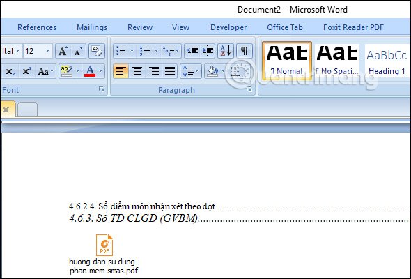 Hiển thị PDF trong Word 