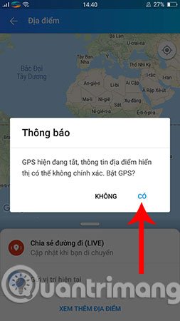 Bật GPS 