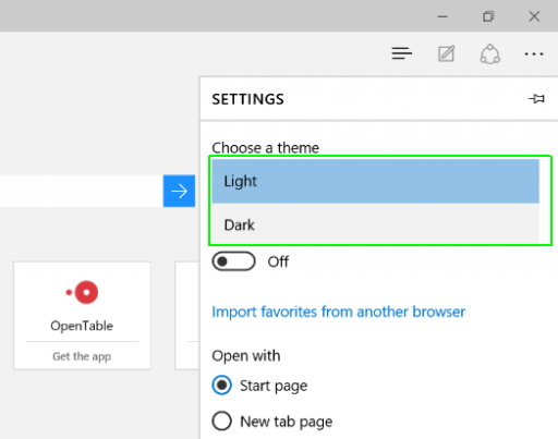 bạn chọn Dark từ menu Dropdown