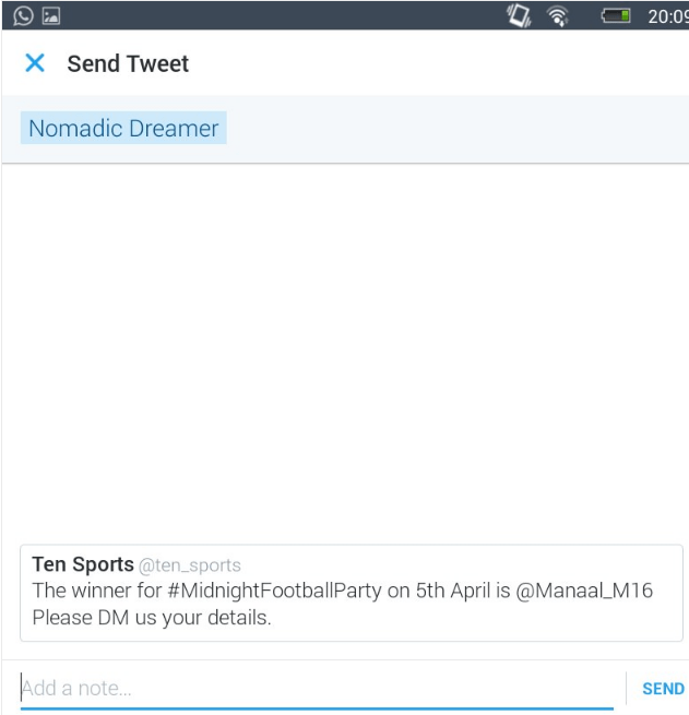 click chọn Send để chia sẻ Tweet riêng tư