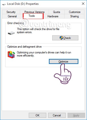 Công cụ chống phân mảnh Disk Defragmenter