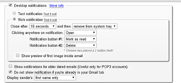  Do not show notification if you're already in your Gmail tab