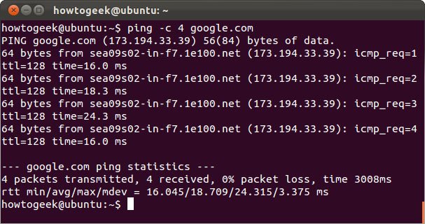 Lệnh ping trên Linux