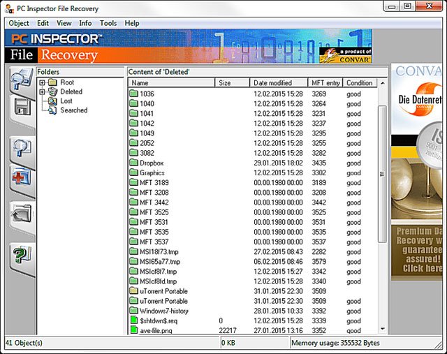 Phần mềm khôi phục dữ liệu PC Inspector File Recovery