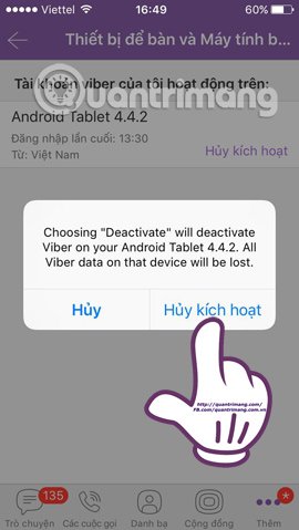 Cách đăng xuất tài khoản Viber từ xa trên iOS và Android