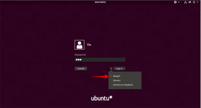 Đăng nhập vào môi trường desktop Deepin