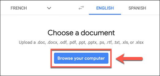 Nhấn nút Browse your computer để bắt đầu chọn tài liệu PDF