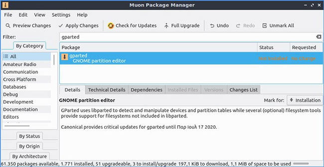 Tạo phân vùng NTFS với GParted