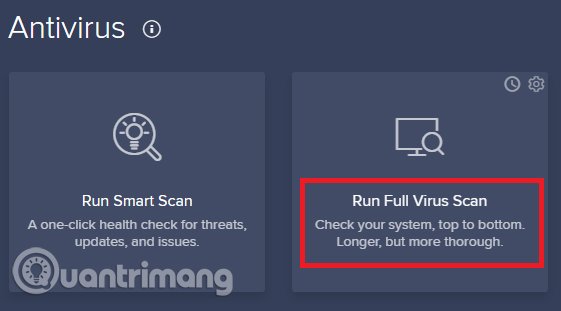Chạy phần mềm diệt virus