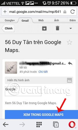 gửi bản đồ Google Maps trên PC tới điện thoại 