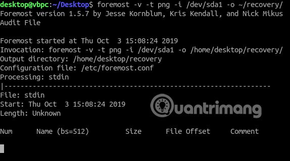 Thay thế “/dev/sda1” bằng phân vùng ổ cứng của bạn
