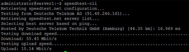 Kết quả sẽ hiển thị tốc độ Download và Upload của kết nối Internet hiện tại