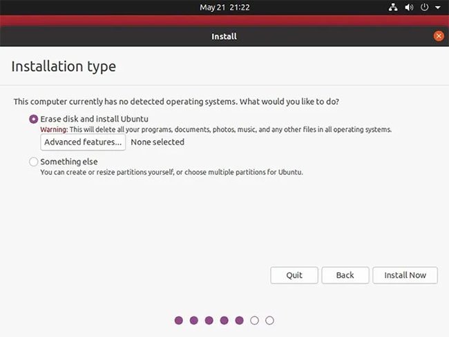 Nhấp vào Advanced features …