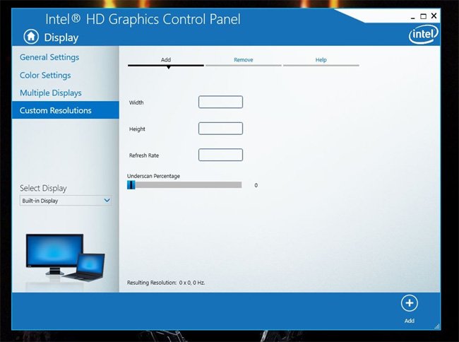 Ép xung màn hình bằng Intel's HD Graphics Control Panel