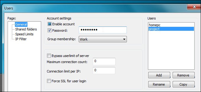 một số tùy chọn của User