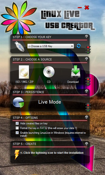 Giao diện Linux Live USB Creator